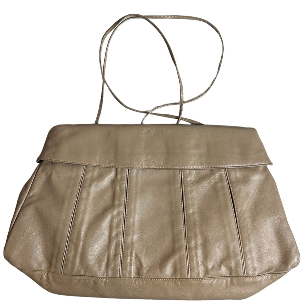 Vintage 80s Leather Purse Tan Venetto Clutch Shoulder Crossbody Versatile Bag